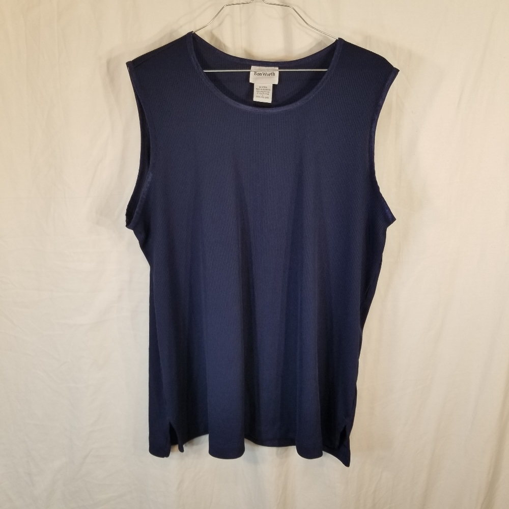 Bon Worth Navy Blue Tank Top Size L